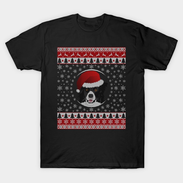 Border Collie Santa Hat T-Shirt by Sleazoid